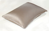 100% silk pillow case with piping - Pink / Gray
