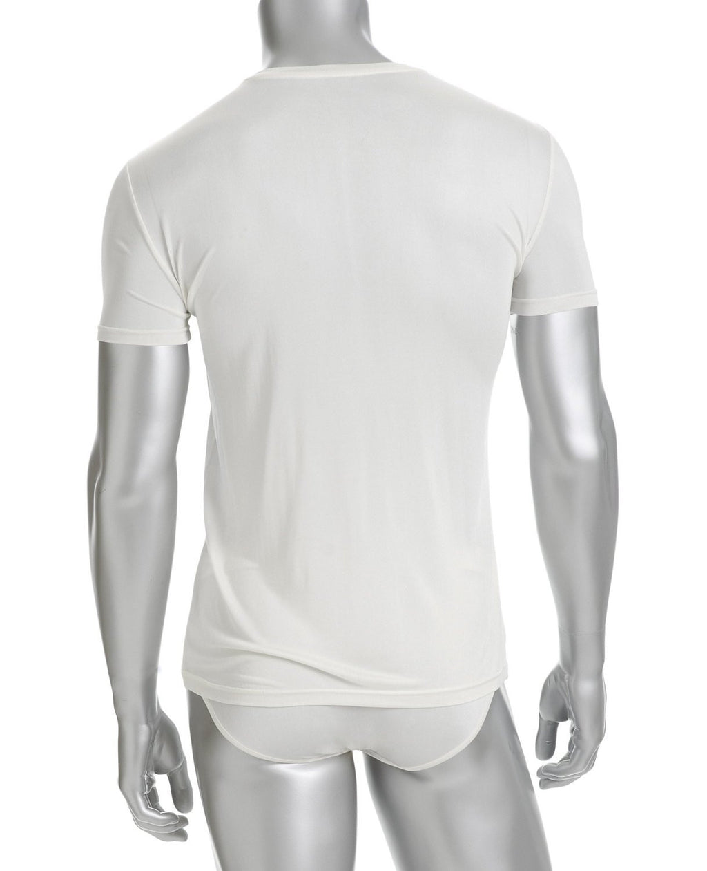 Mens Crew Neck T Shirt - 100% Silk - White