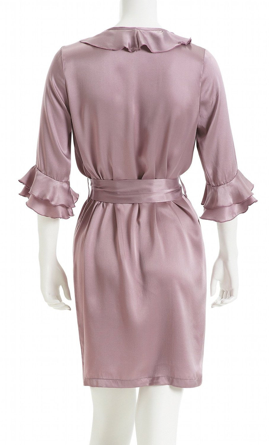 Robe - 100% Silk Satin - Purple pink