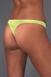 Thong - 100% Silk - Green with White trim