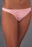 Thong - 100% Silk - Pink with Green trim