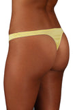 Thong - 100% Silk - Yellow with Gray trim
