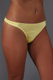Thong - 100% Silk - Yellow with Gray trim