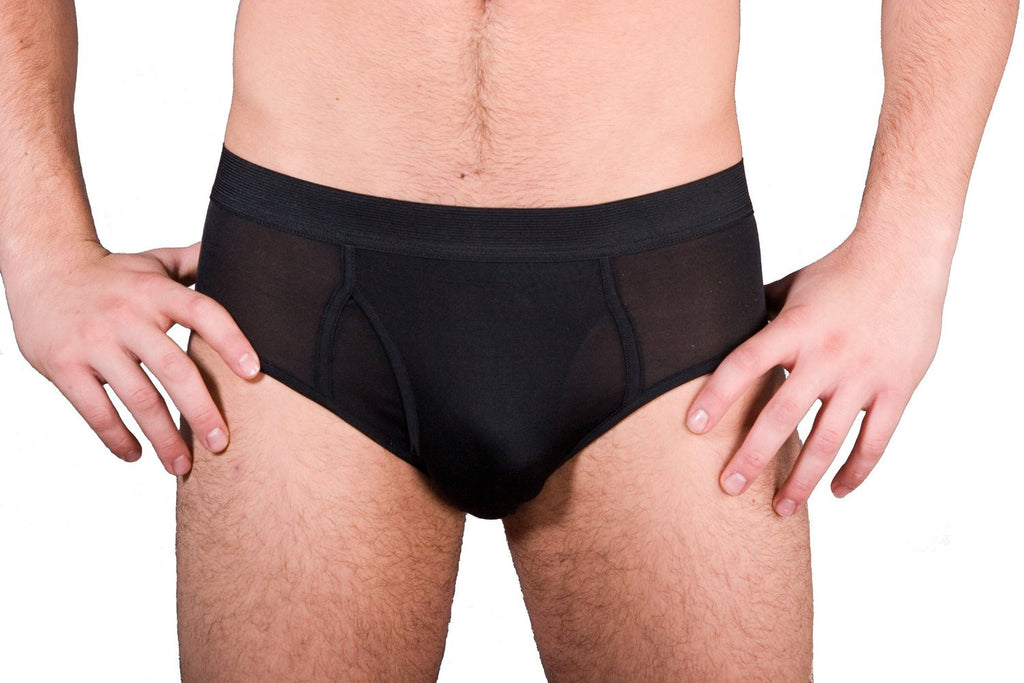Mens Brief - 100% Silk - Black
