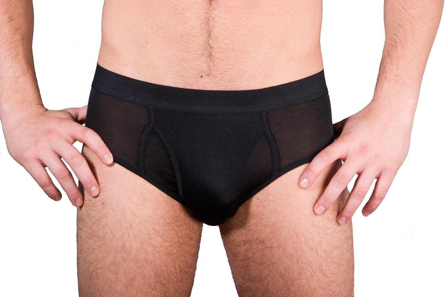 Mens Brief - 100% Silk - Black