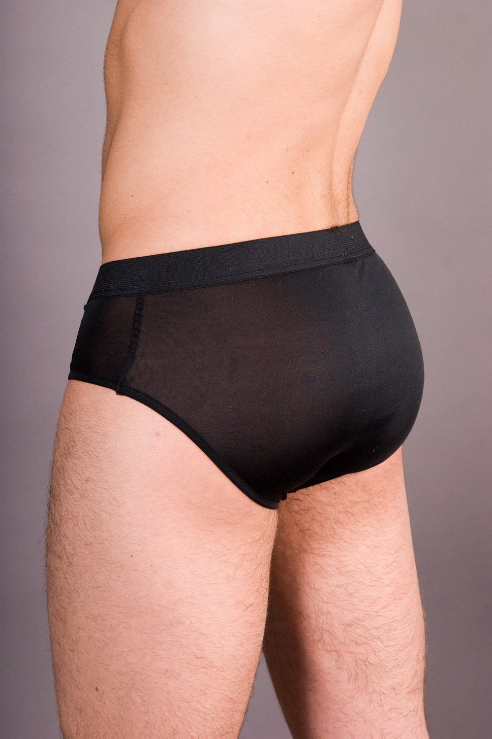 Mens Brief - 100% Silk - Black