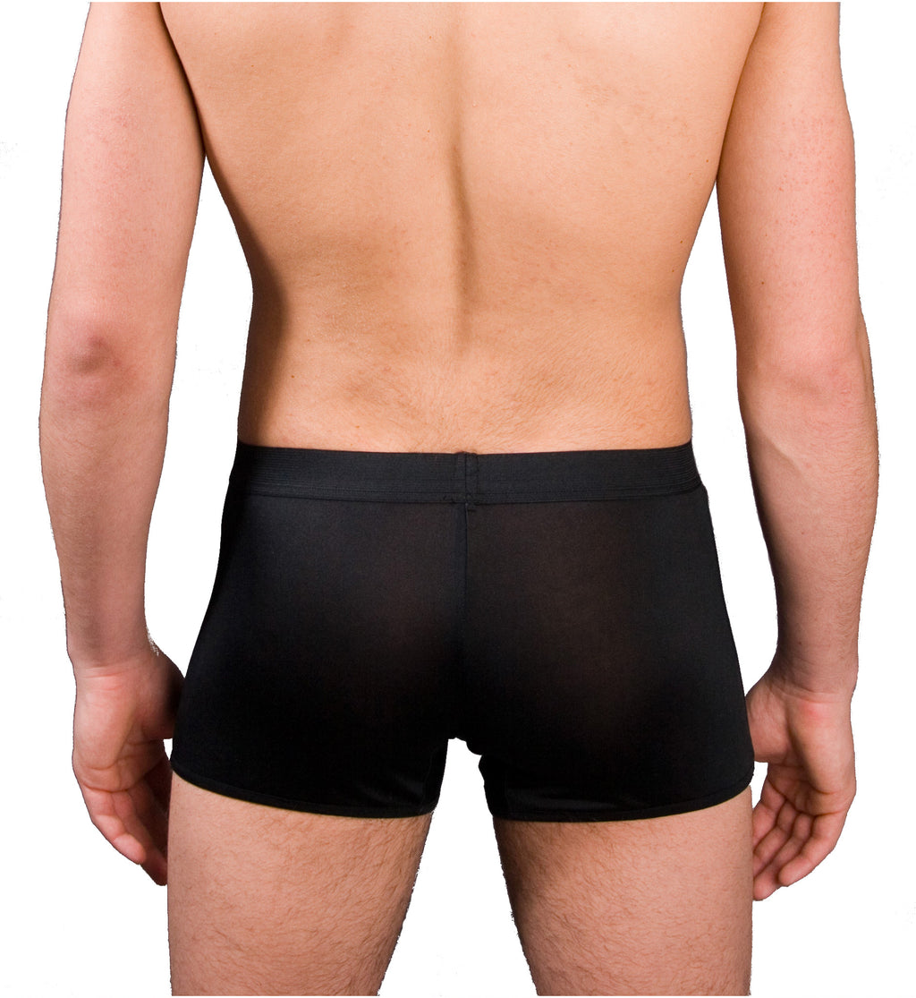 Mens Boxer - 100% Silk - Black