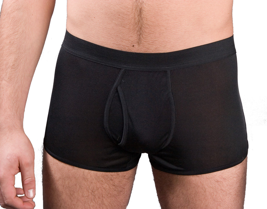 Mens Boxer - 100% Silk - Black