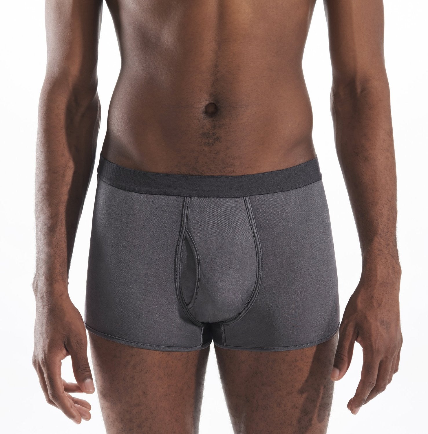 Mens Boxer - 100% Silk - Dark Gray