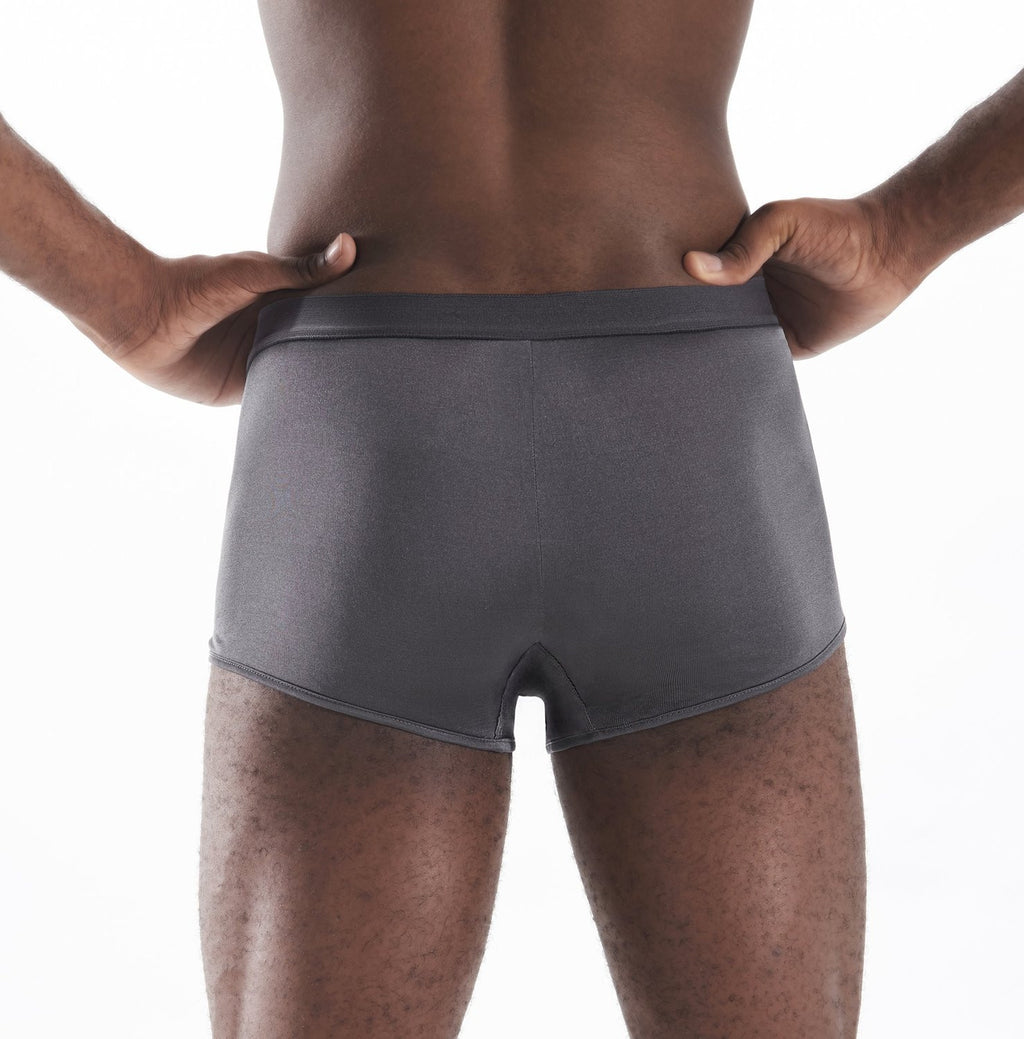 Mens Boxer - 100% Silk - Dark Gray