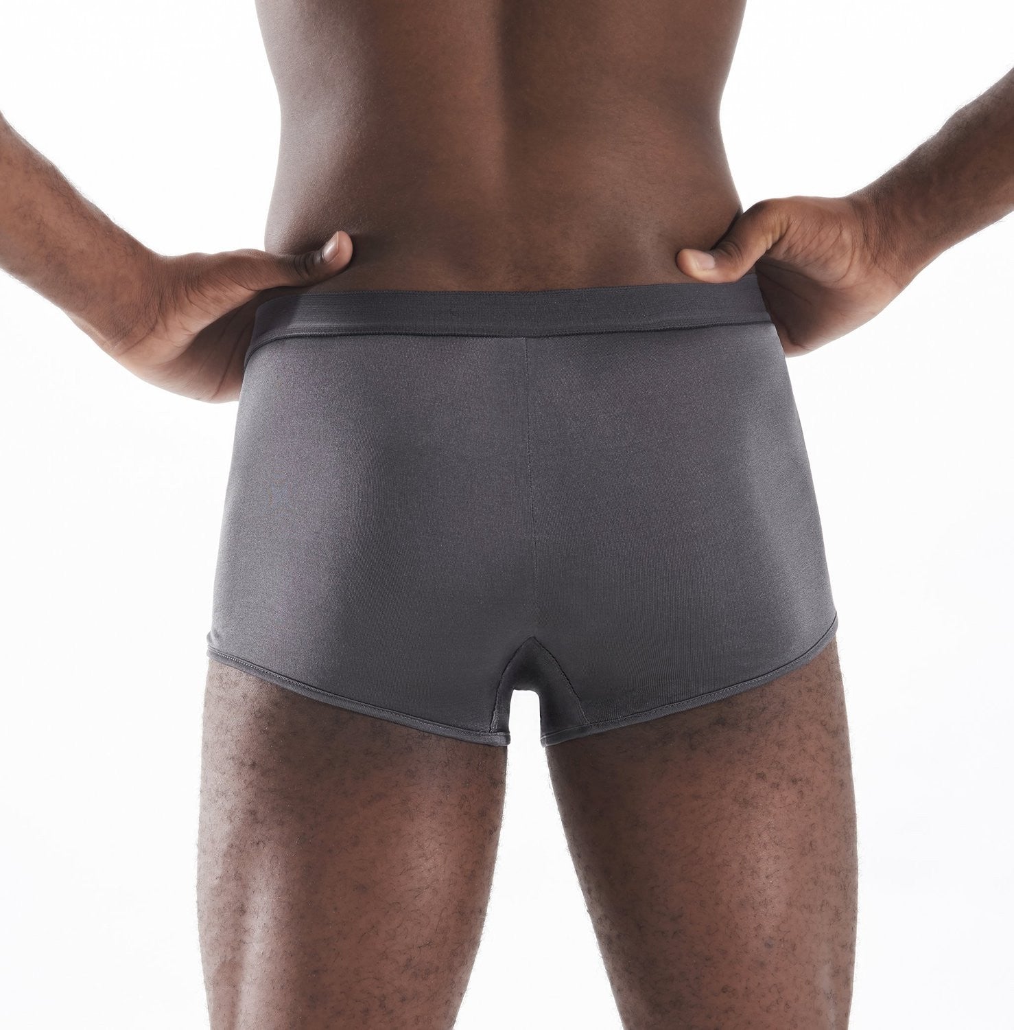 Mens Boxer - 100% Silk - Dark Gray