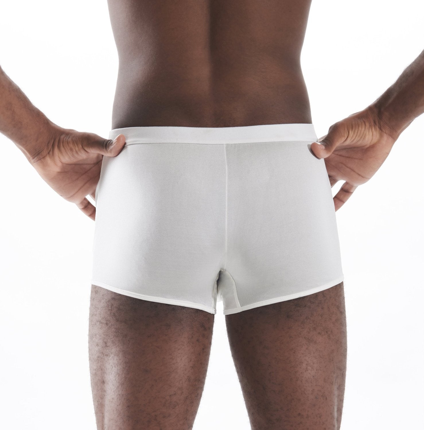 Mens Boxer - 100% Silk - White