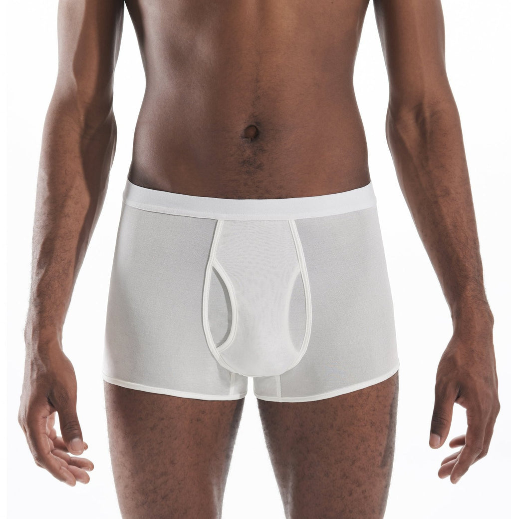 Mens Boxer - 100% Silk - White