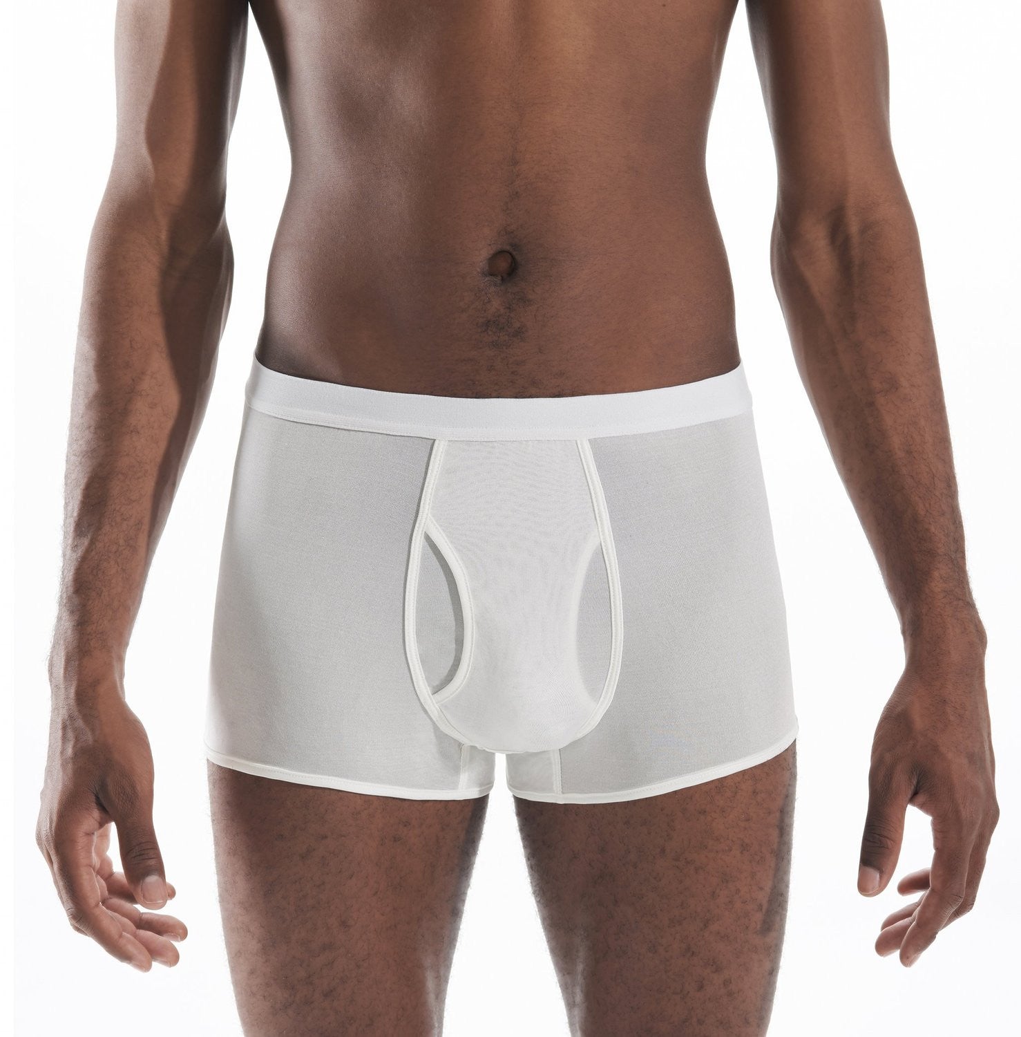 Mens Boxer - 100% Silk - White