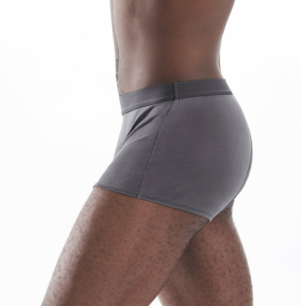 Mens Boxer - 100% Silk - Dark Gray