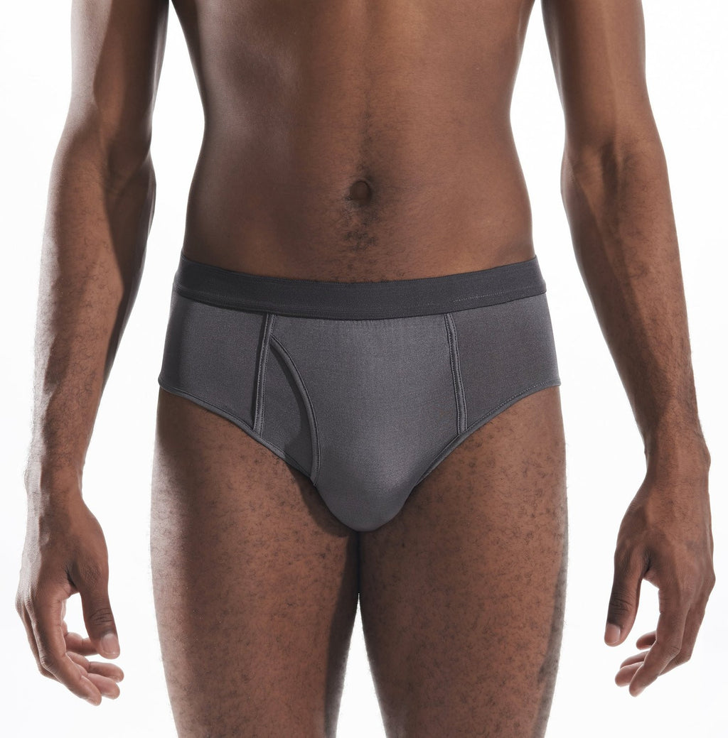 Mens Brief - 100% Silk - Dark Gray