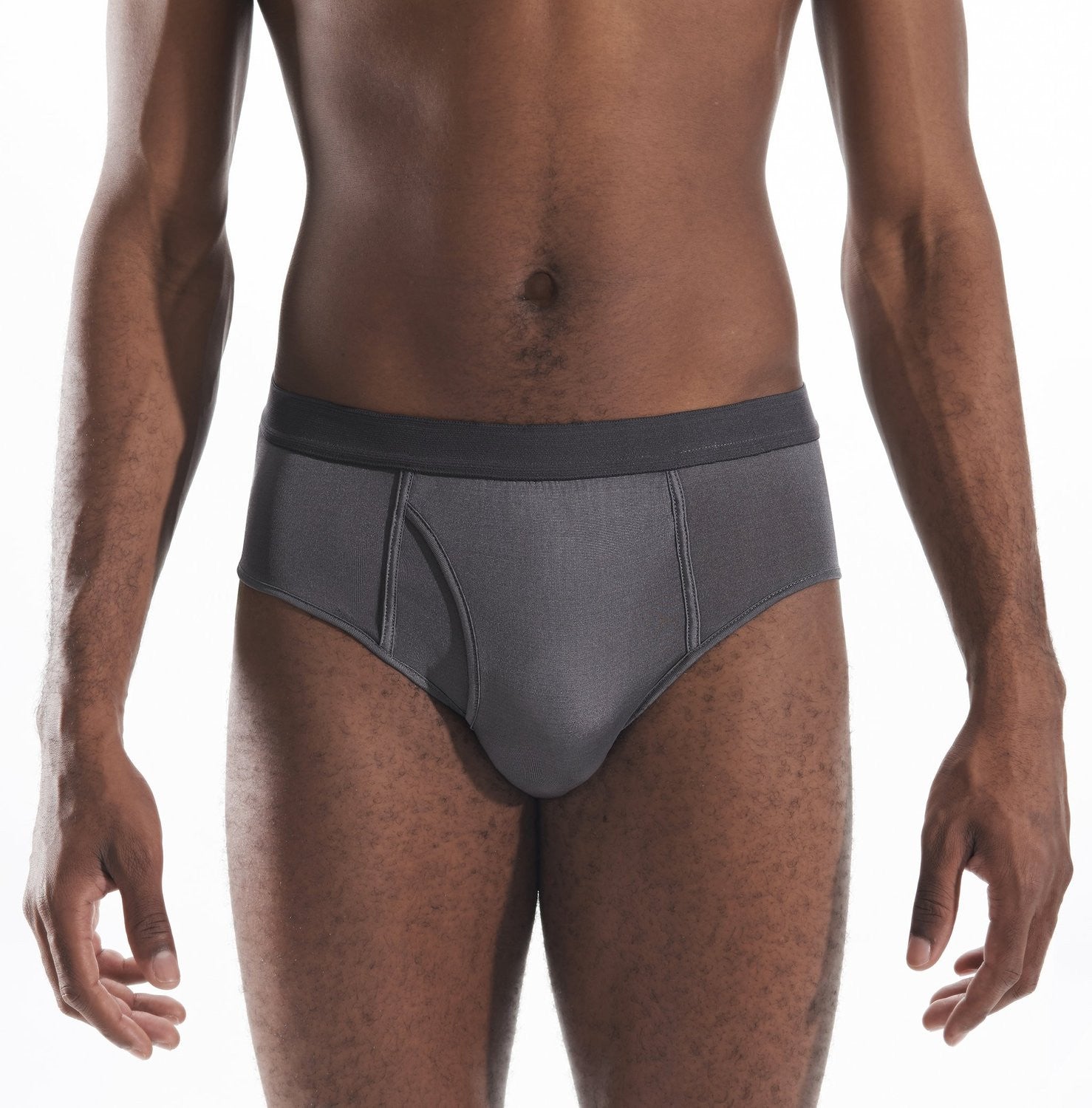 Mens Brief - 100% Silk - Dark Gray