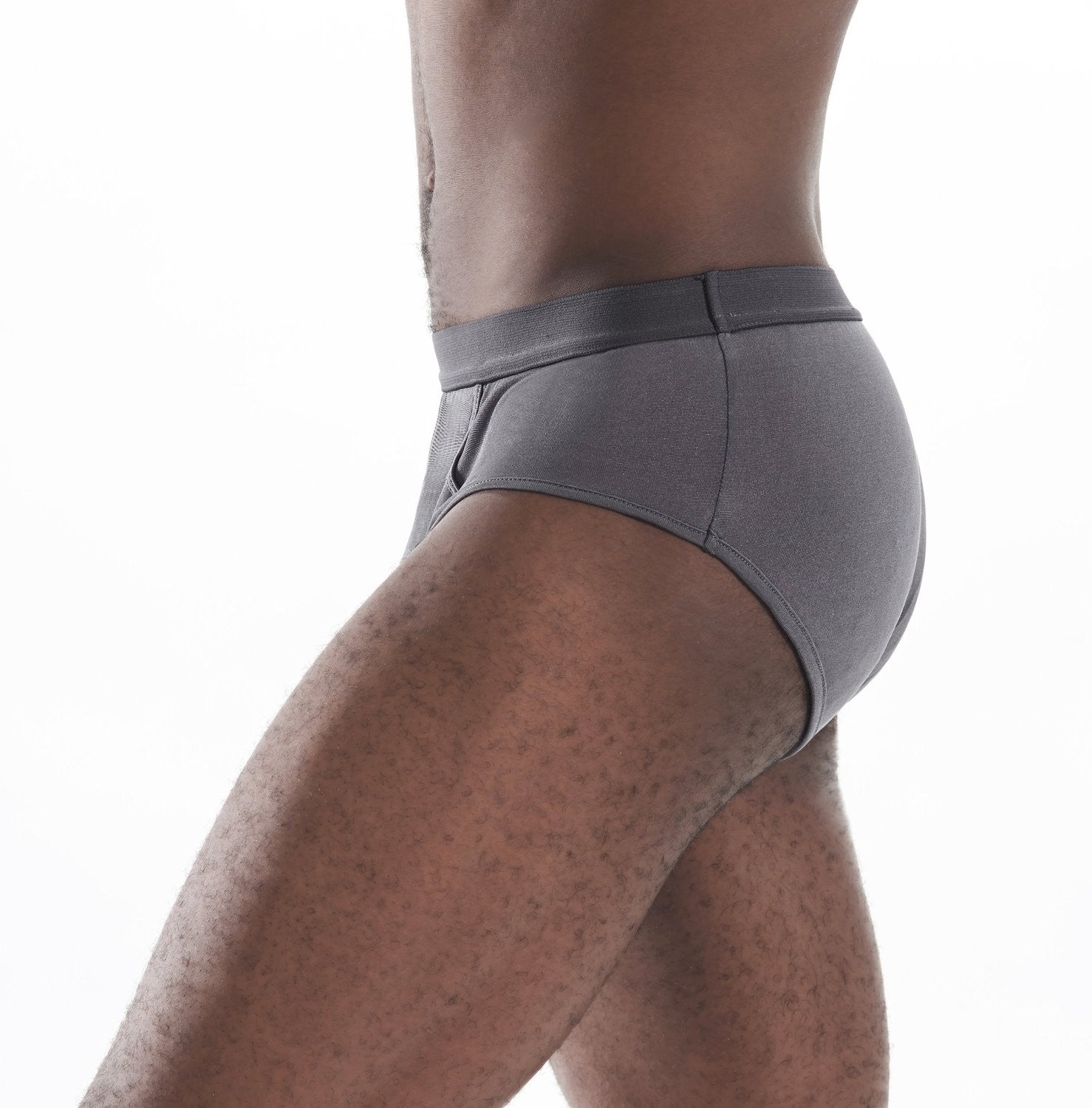 Mens Brief - 100% Silk - Dark Gray