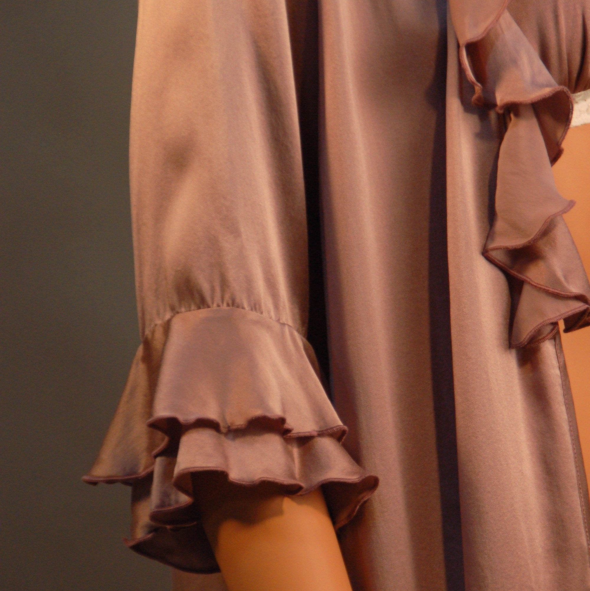 Robe - 100% Silk Satin - Purple pink